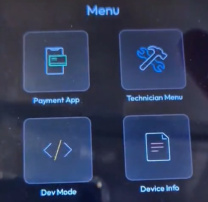 Hidden menu on the VPOS Media screen