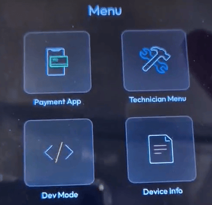 Hidden menu on the VPOS Media screen