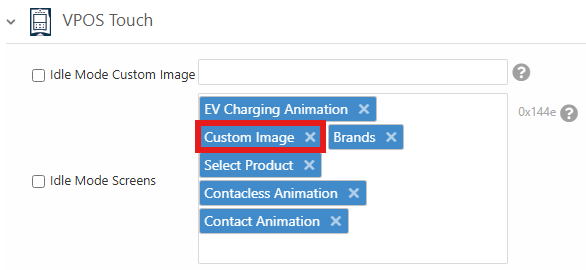 Idle state image and animation selection in the DCS back office