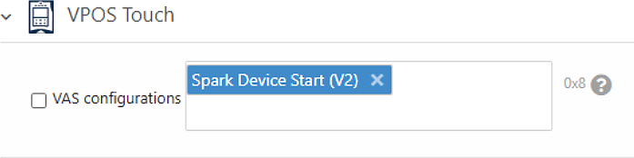VAS configurations for Device Start paired with Device Stop