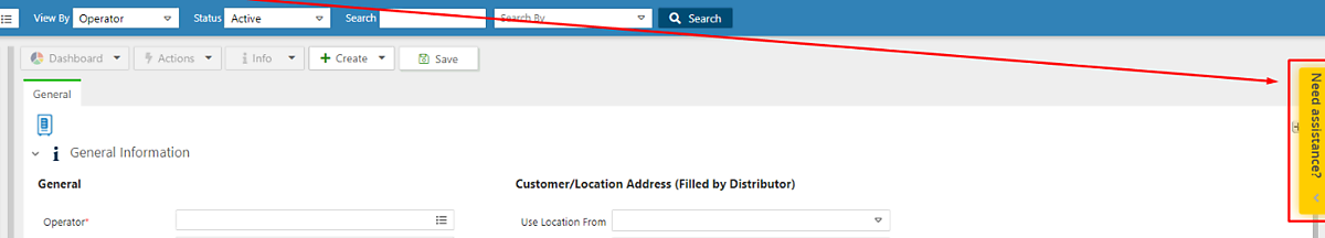 Machines screen in Nayax Core with the Need Assistance button highlighted