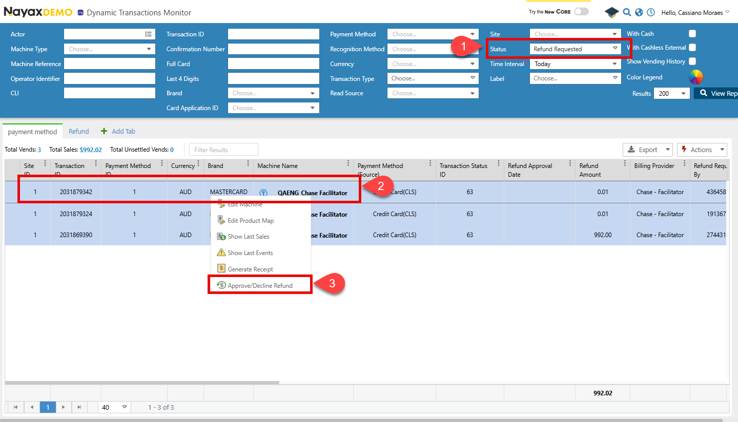 Approve or Decline Refunds - Nayax Developer Portal
