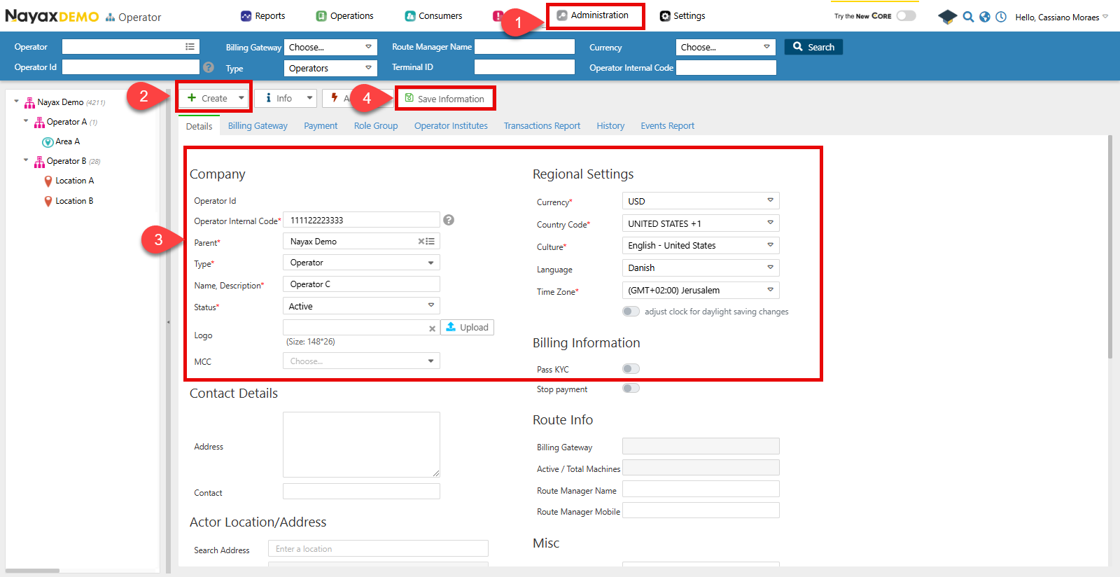Create Operator - Nayax Developer Portal