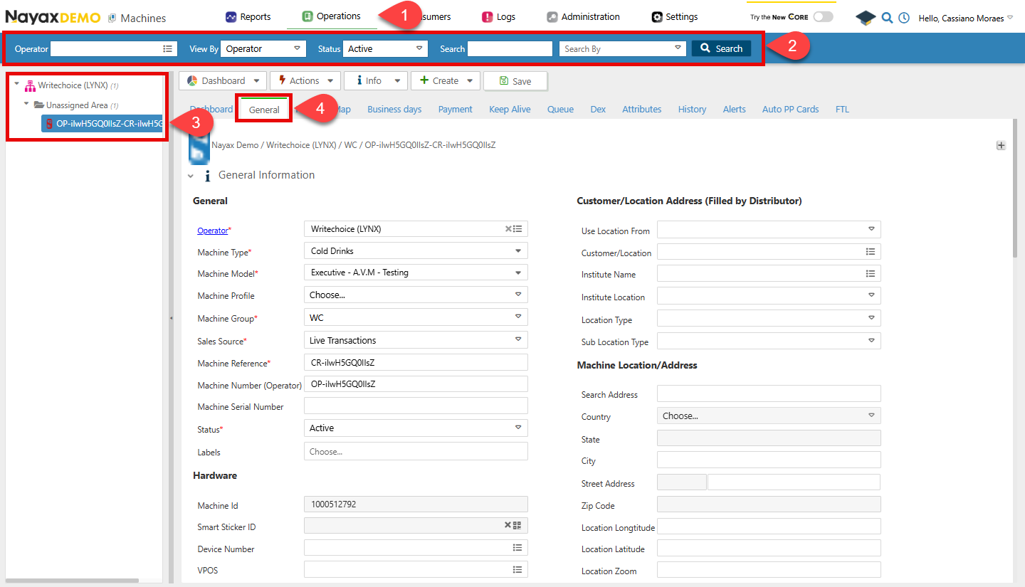 Retrieve Machine Information - Nayax Developer Portal