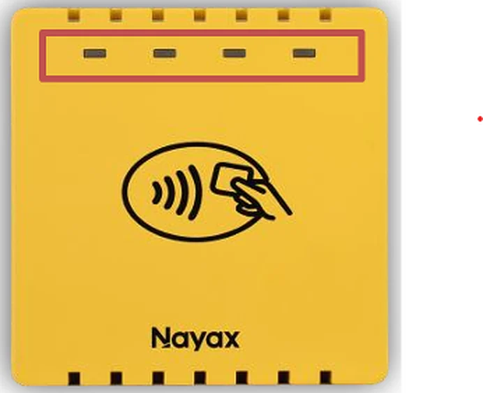 UNO-mini front panel showing 4 LED indicators and EMV contactless logo