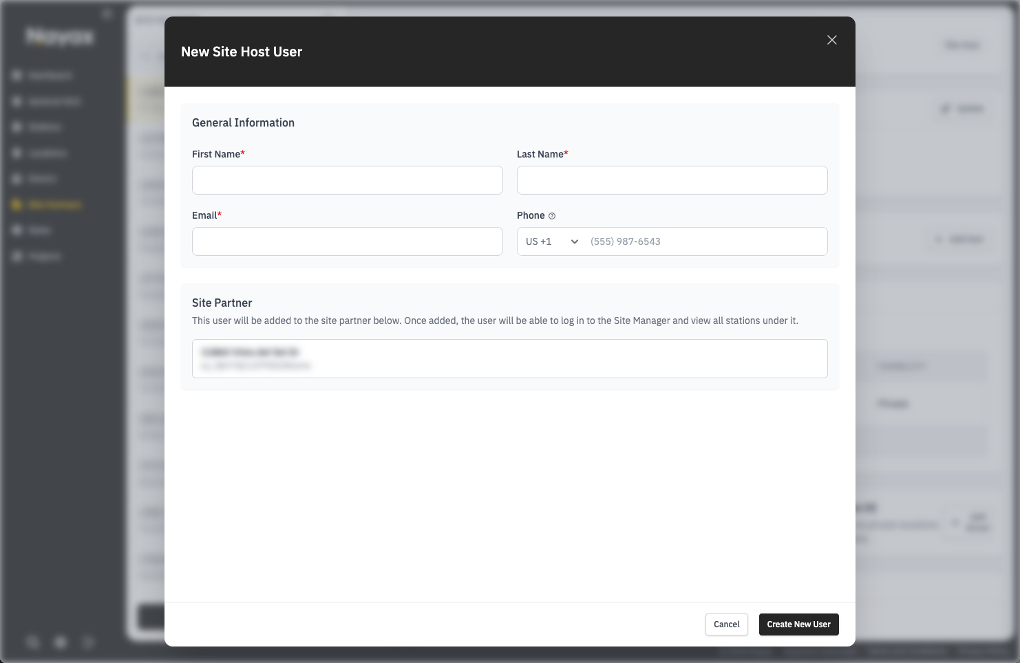 Create-site-host-user