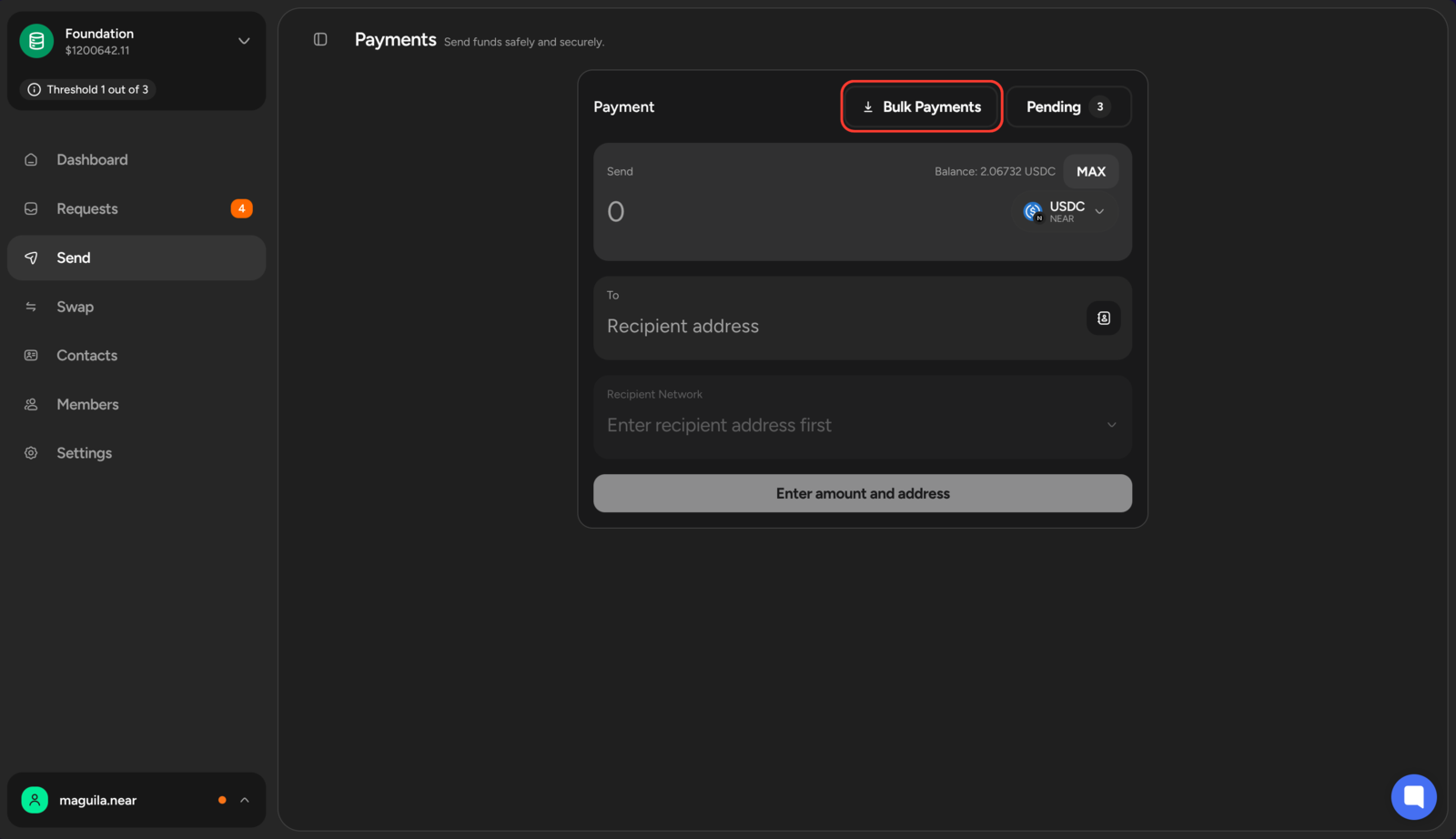 Bulk Payment Button