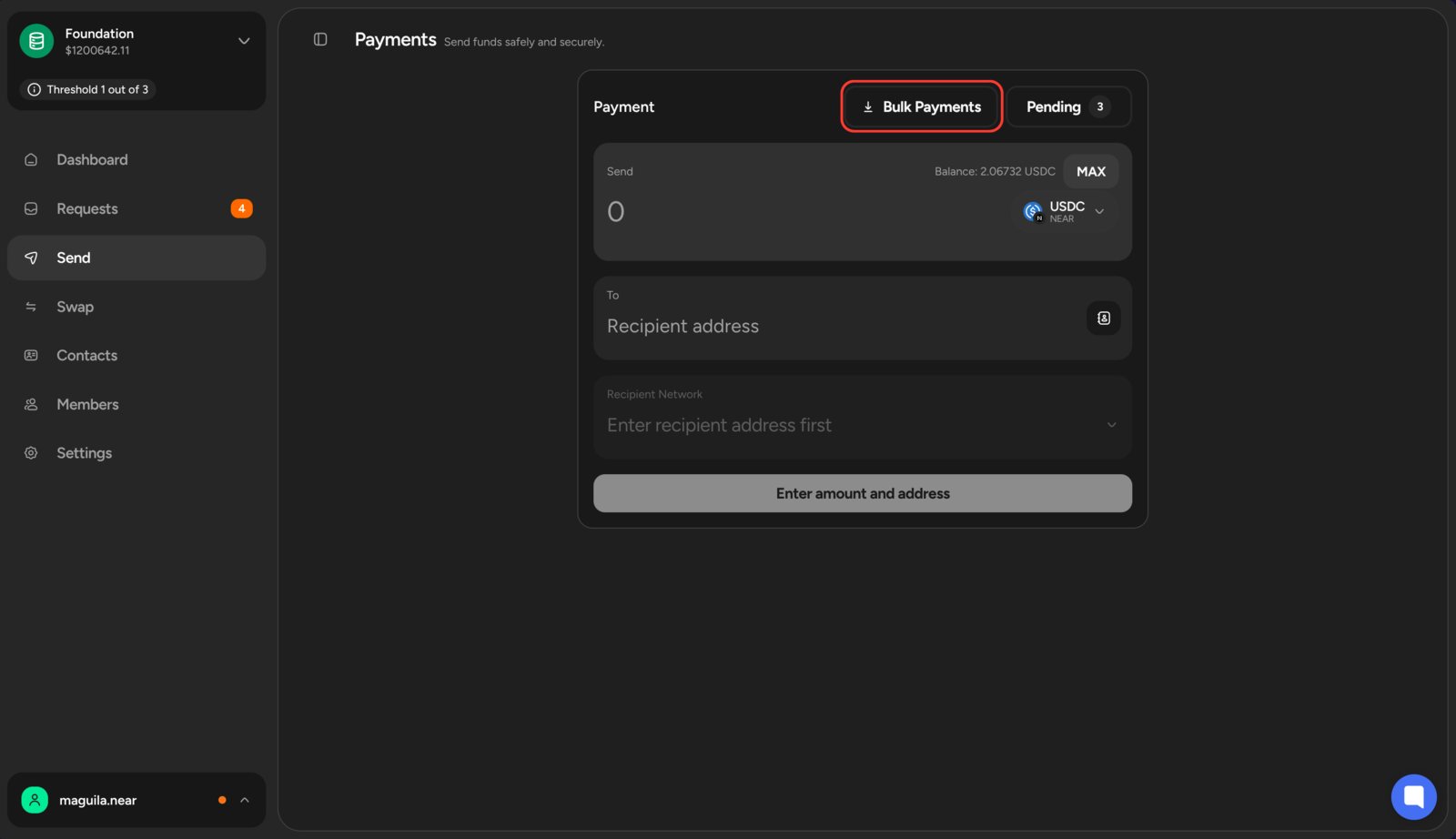Bulk Payment Button