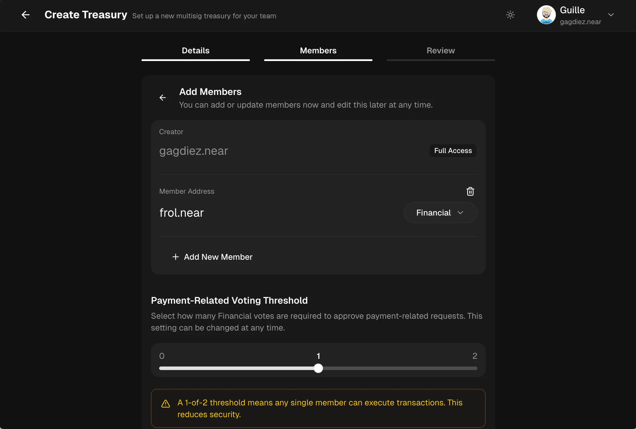Creating Treasury