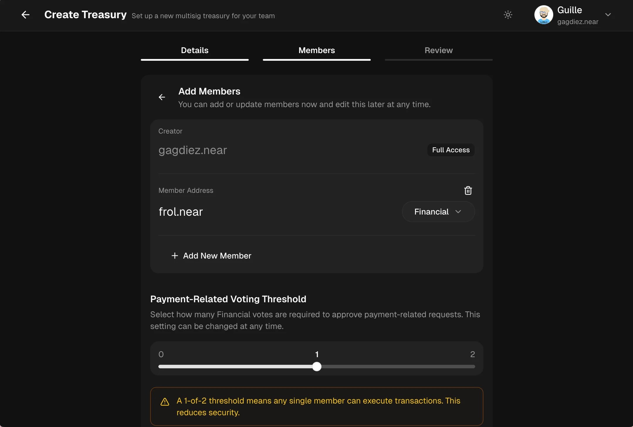 Creating Treasury
