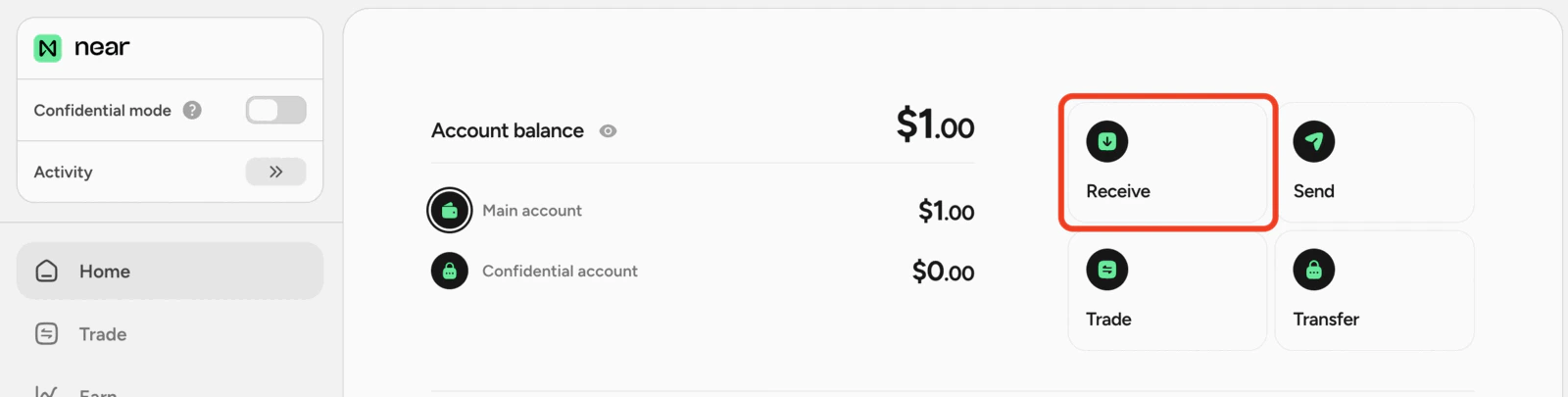 near.com dashboard