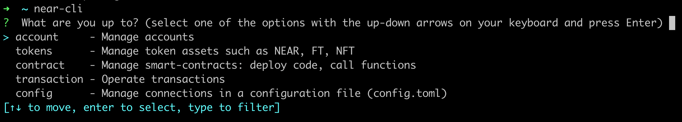 NEAR CLI interactive mode