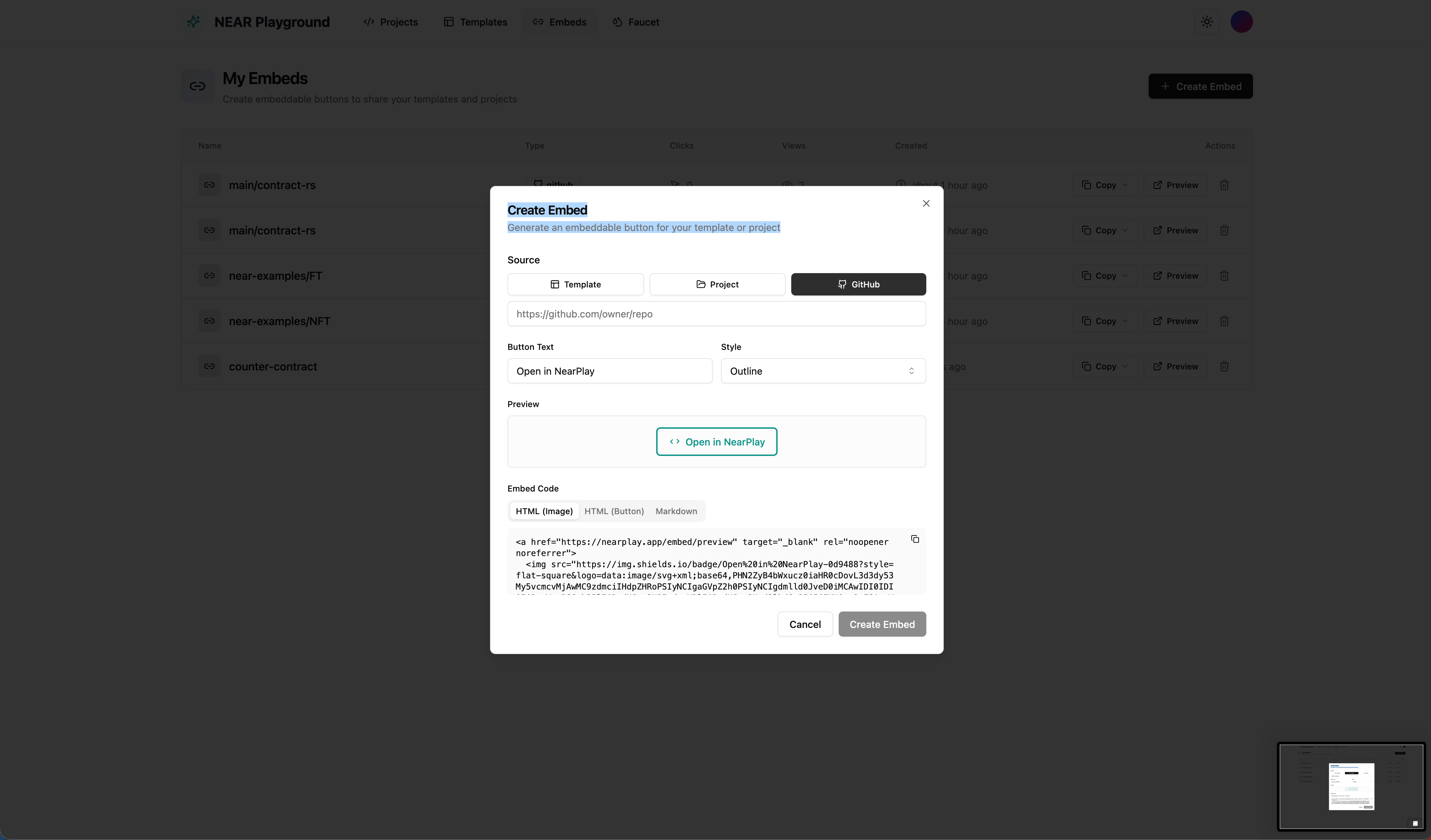 Embed from GitHub