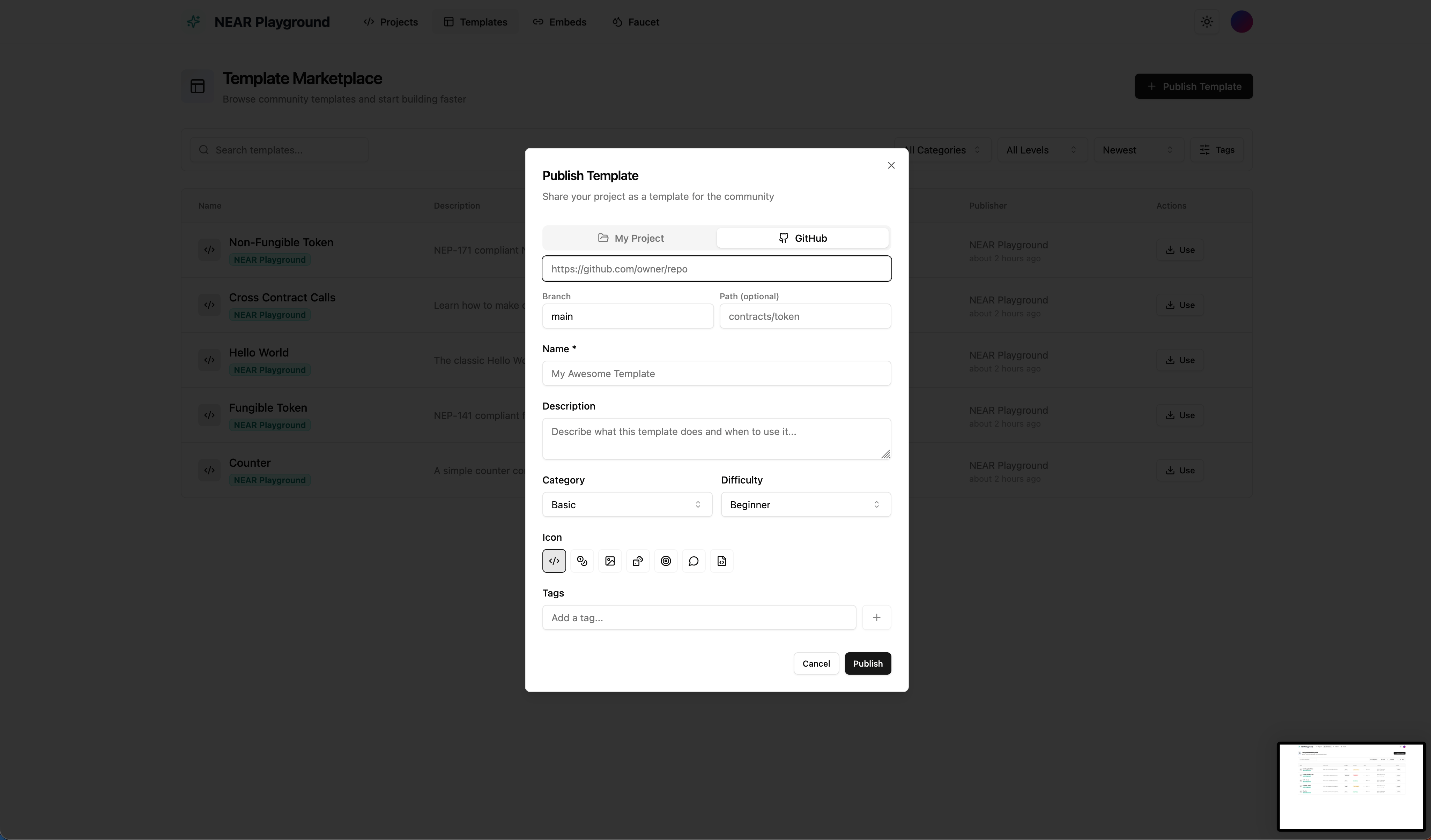 Publish from GitHub