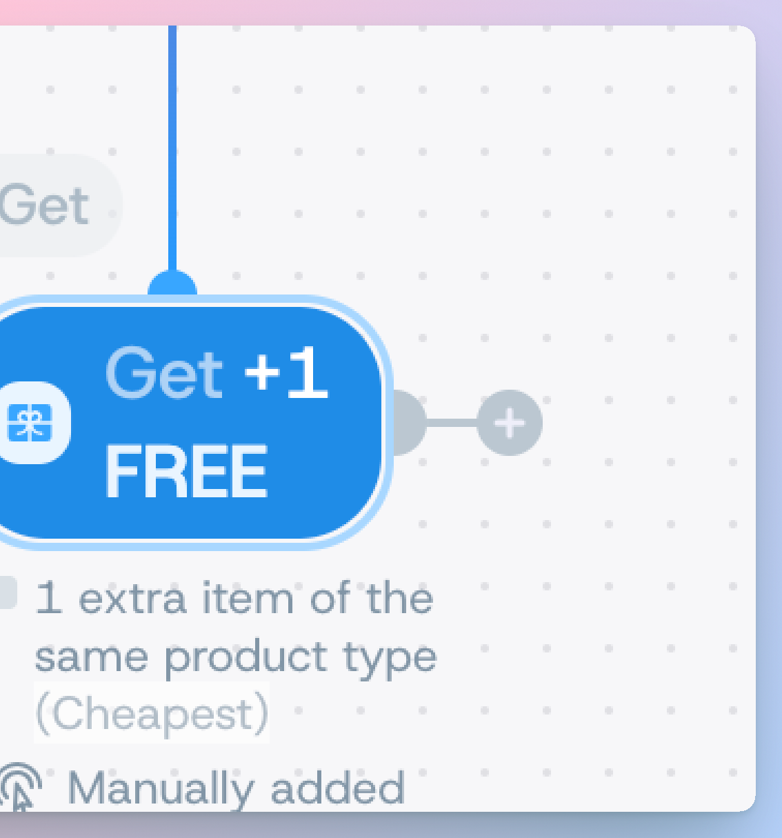 plus button sign that is attached to the right of the last offer
