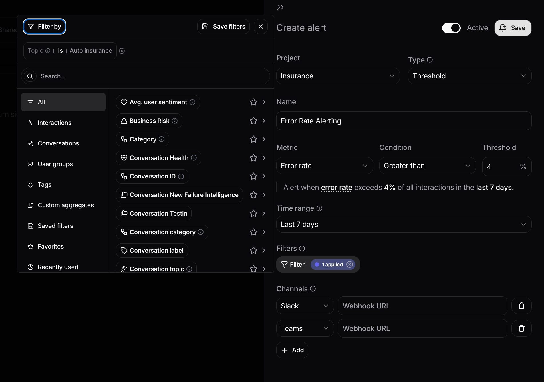 Alerting in Nebuly
