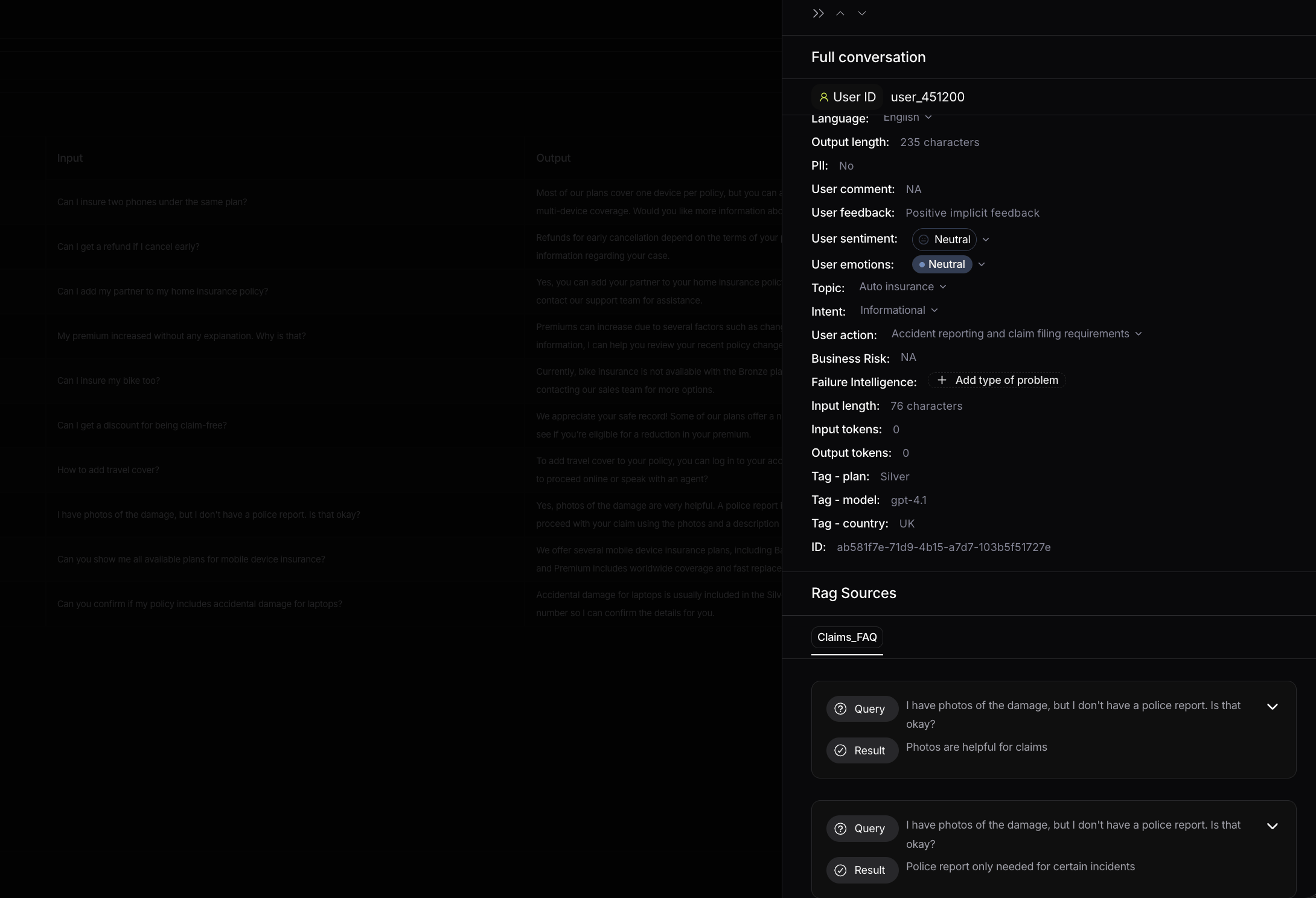 Expanded interaction properties and RAG sources