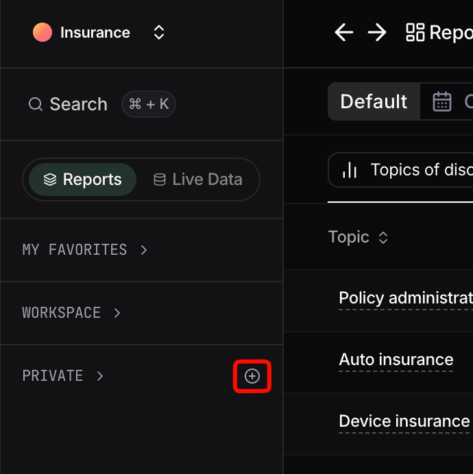 Report creation wizard