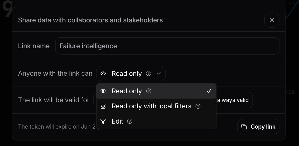 Share link configuration