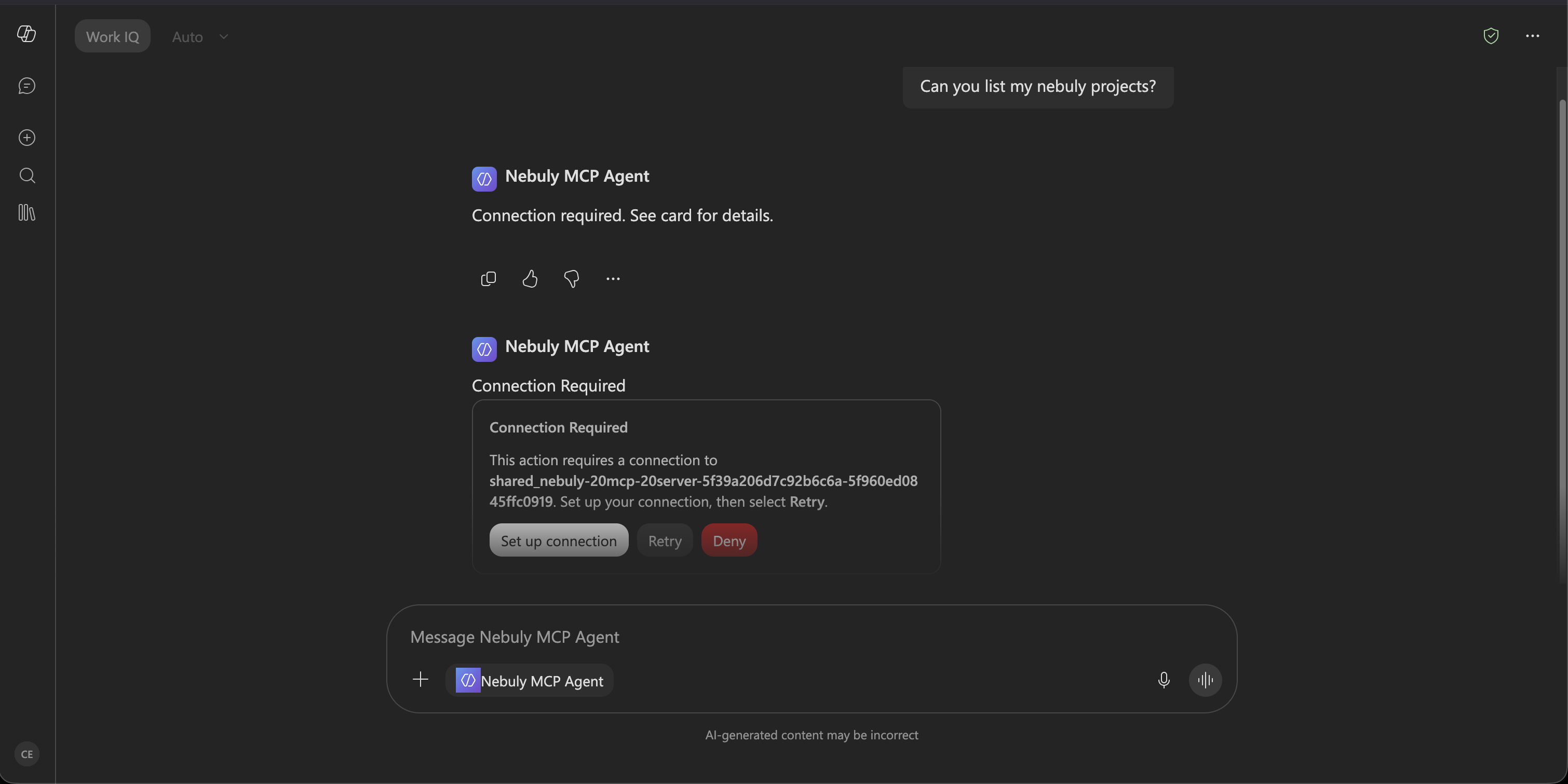 Chat connection prompt