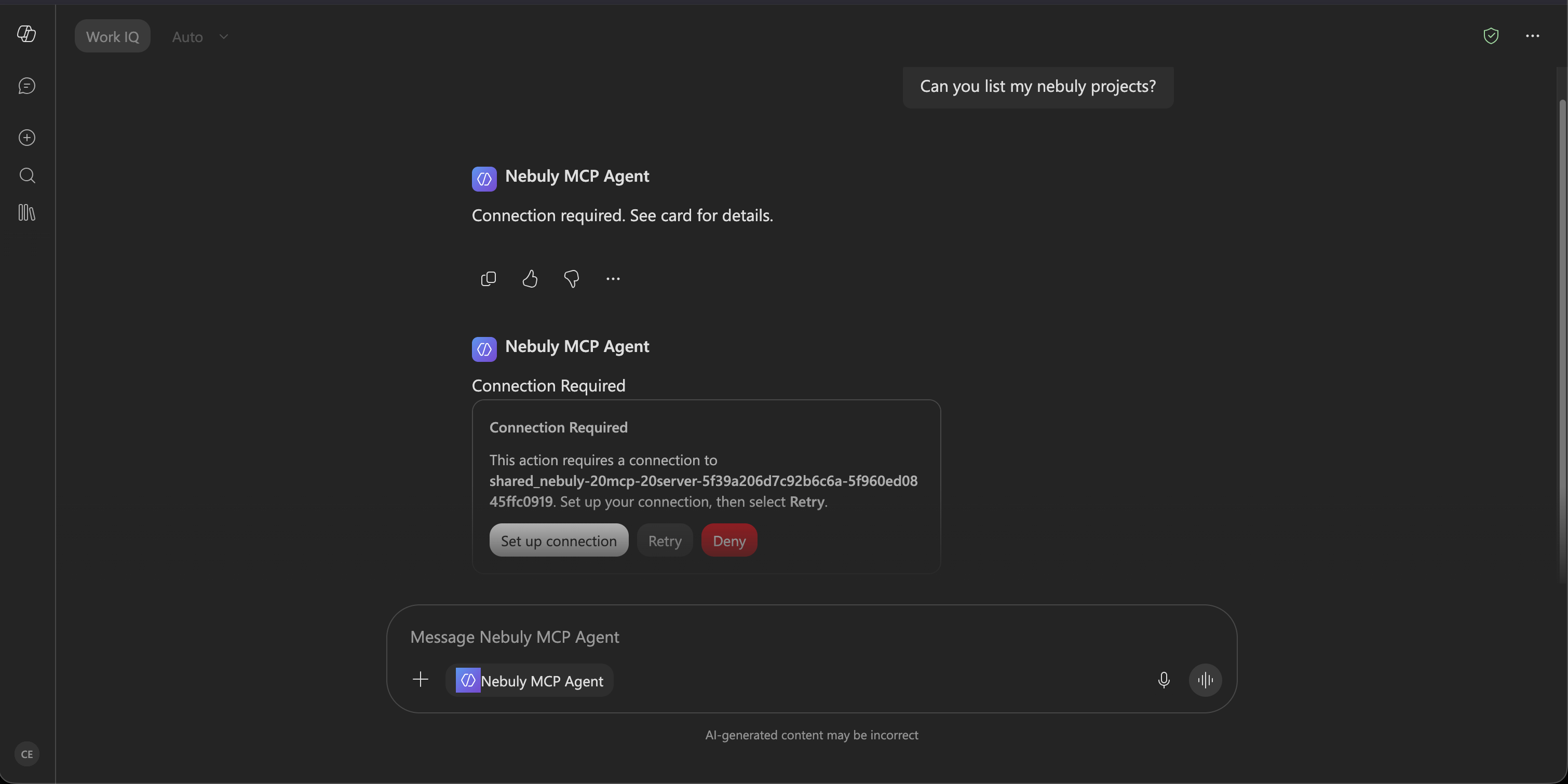 Chat connection prompt