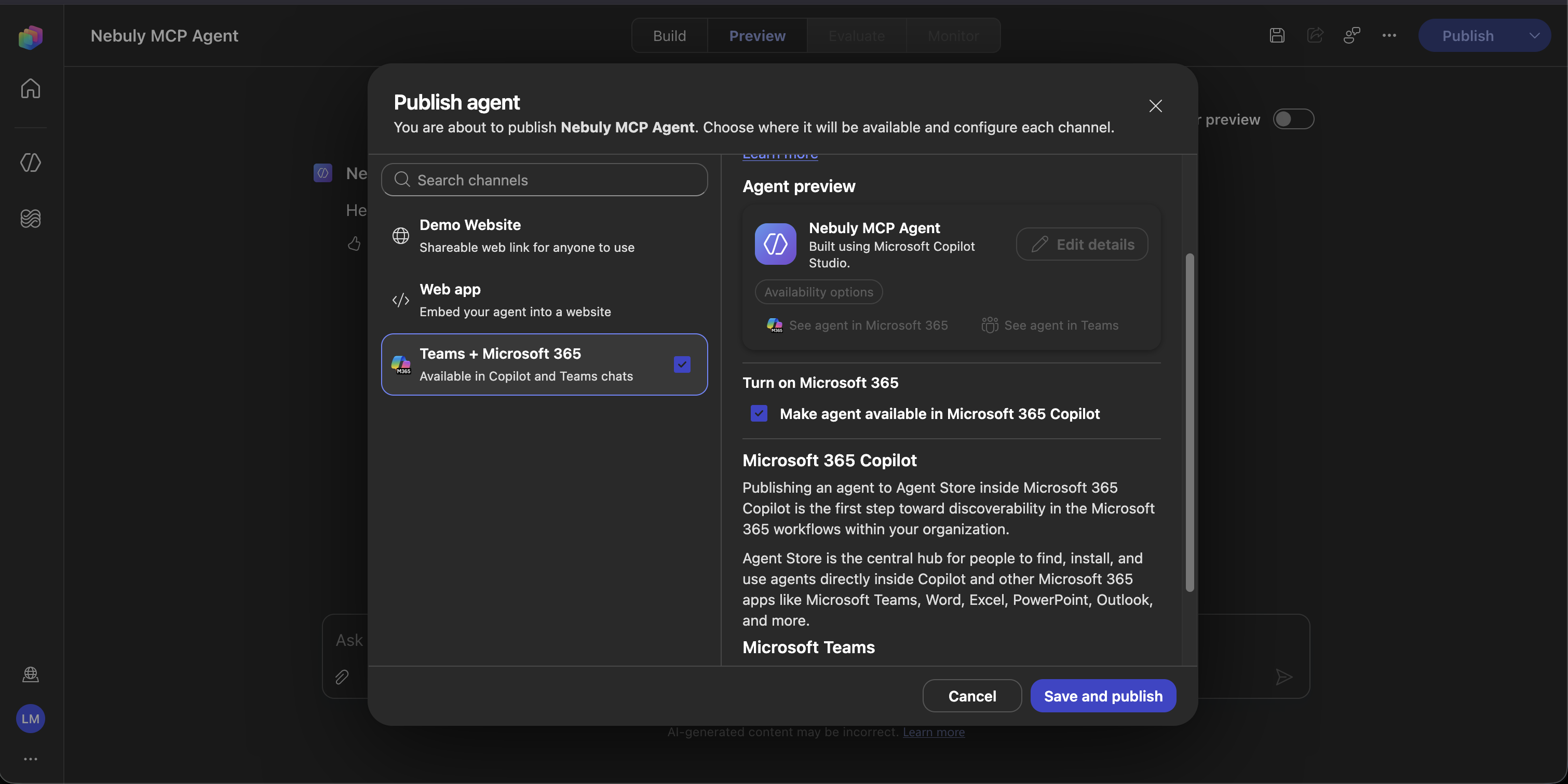 Publish agent