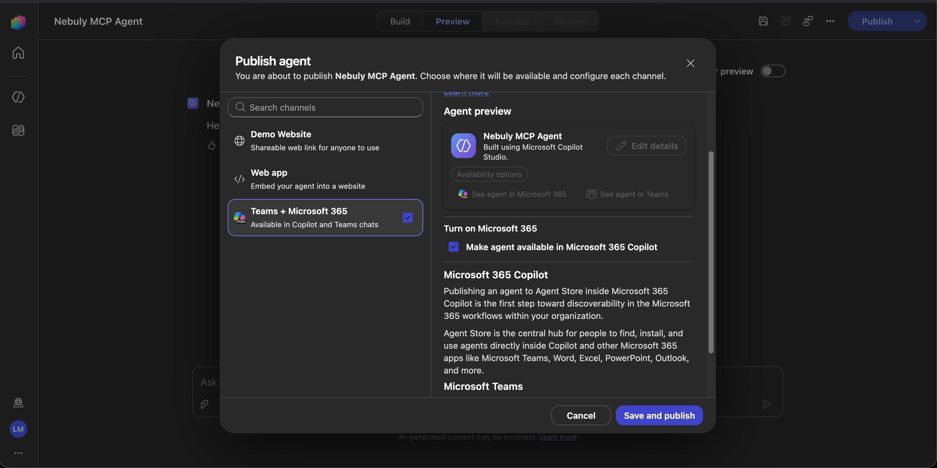 Publish agent