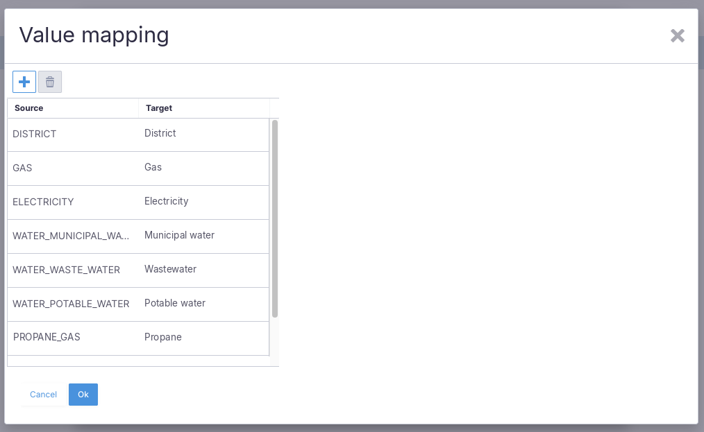 Sphera value mapping from Nectar data types to questionnaires