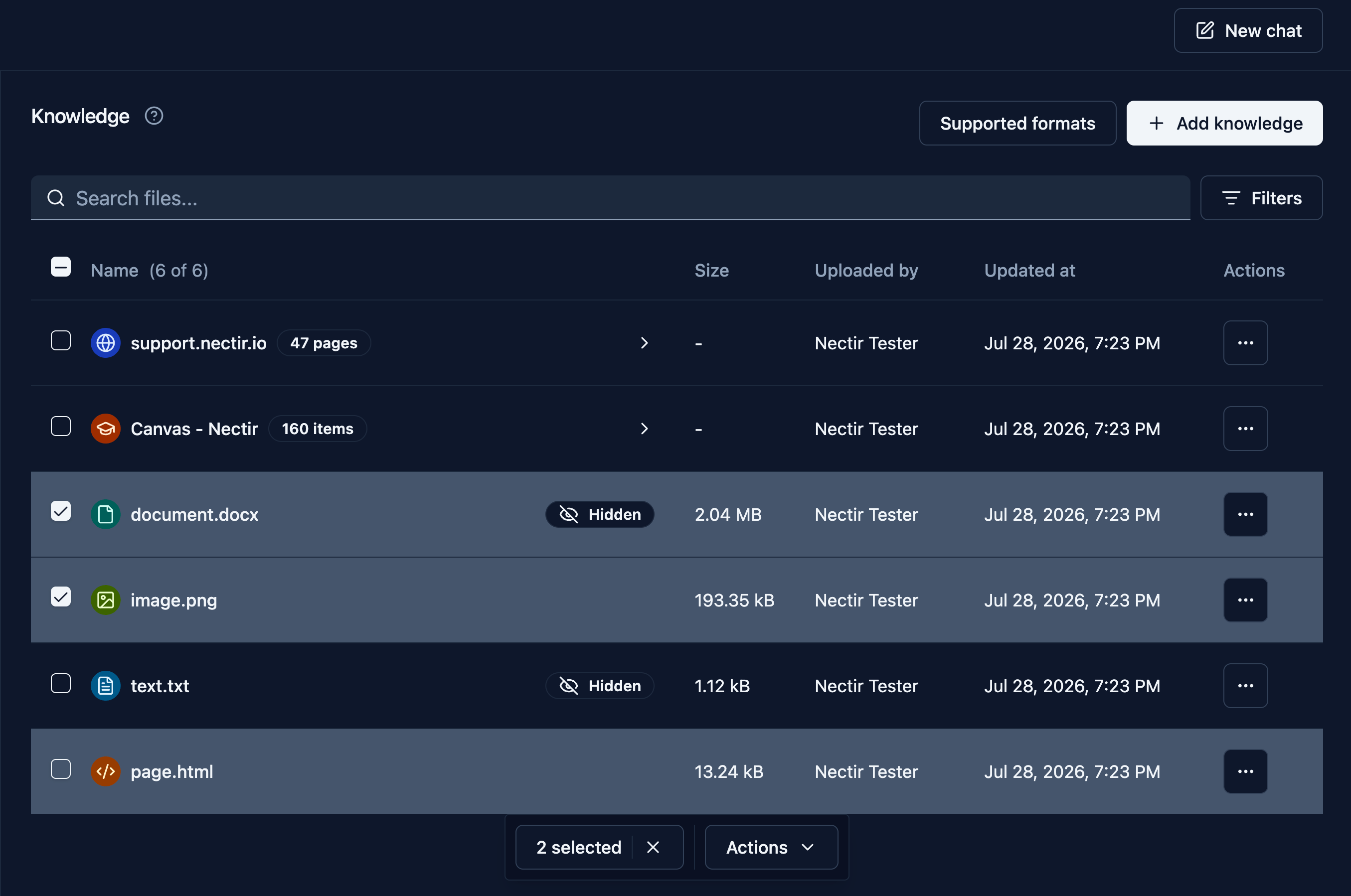 Knowledge Table Improvements