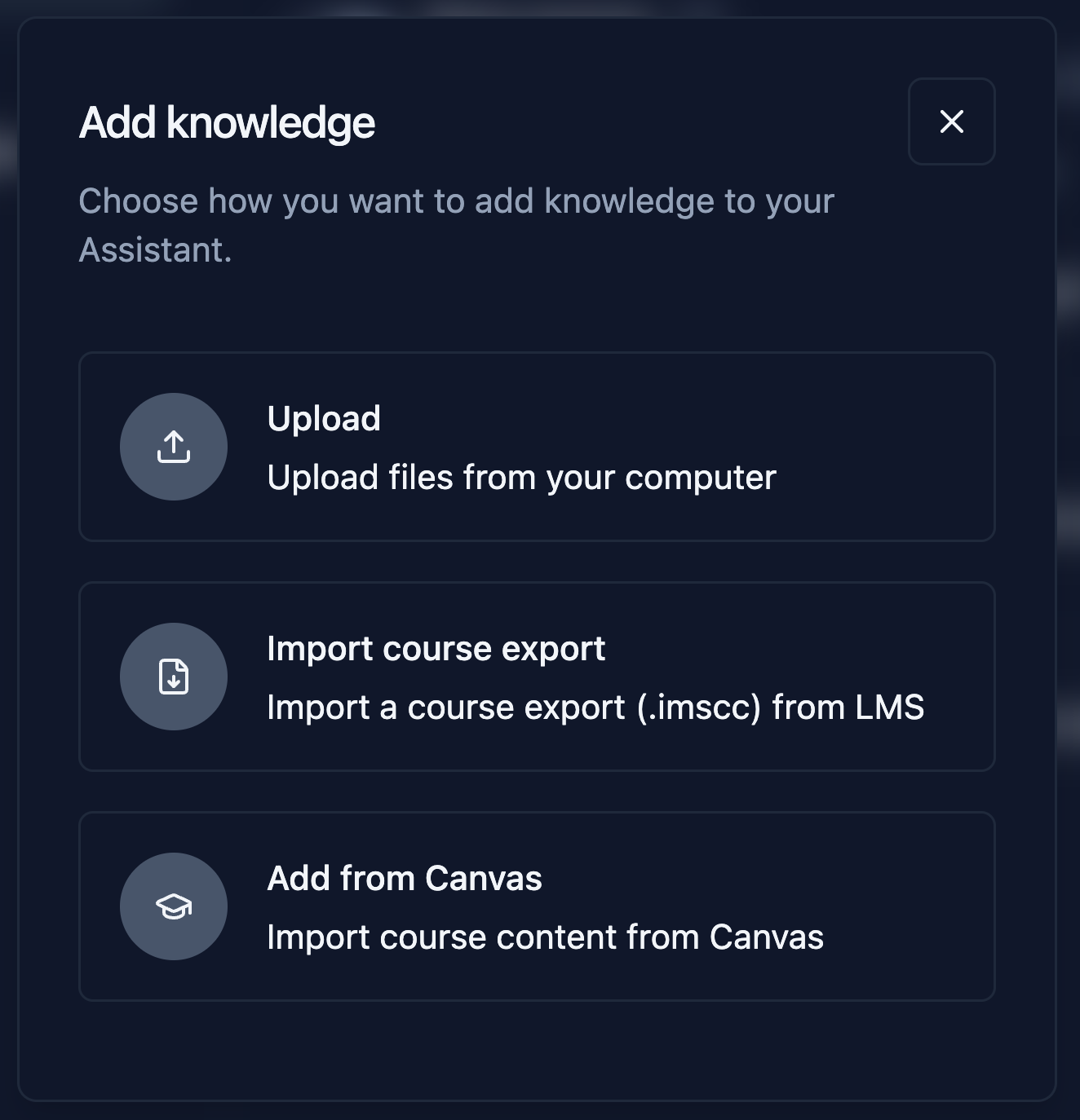 Add Knowledge Modal