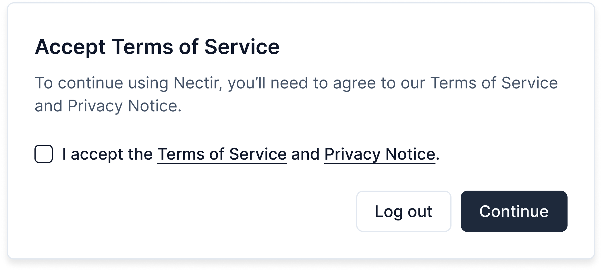 Terms of Service Acceptance Modal