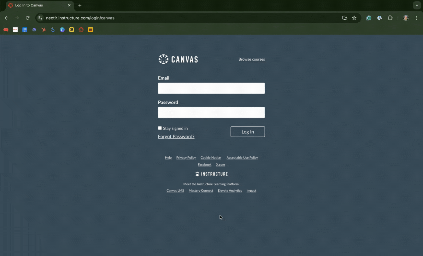Accessing via Canvas demonstration