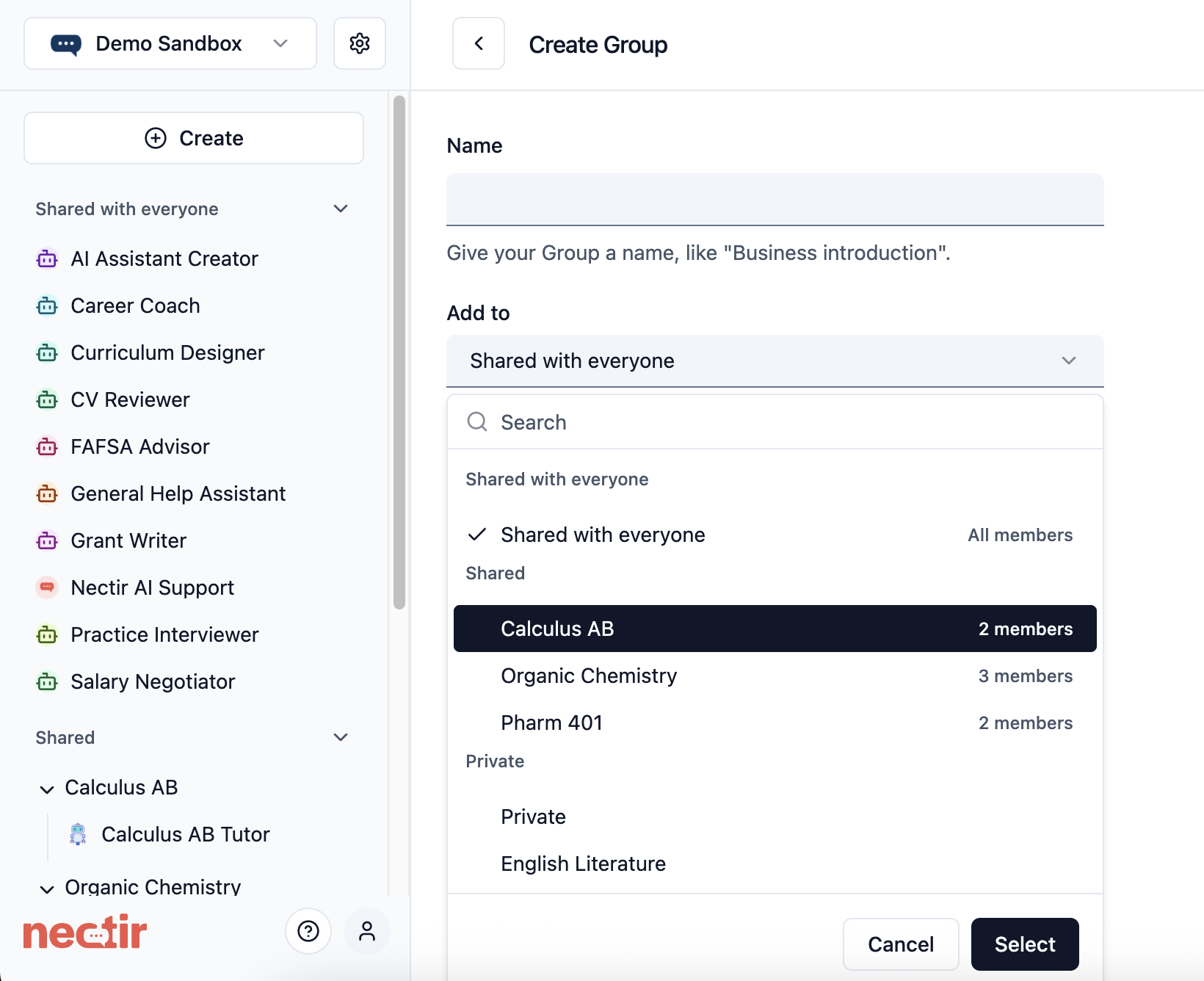 Group creation process