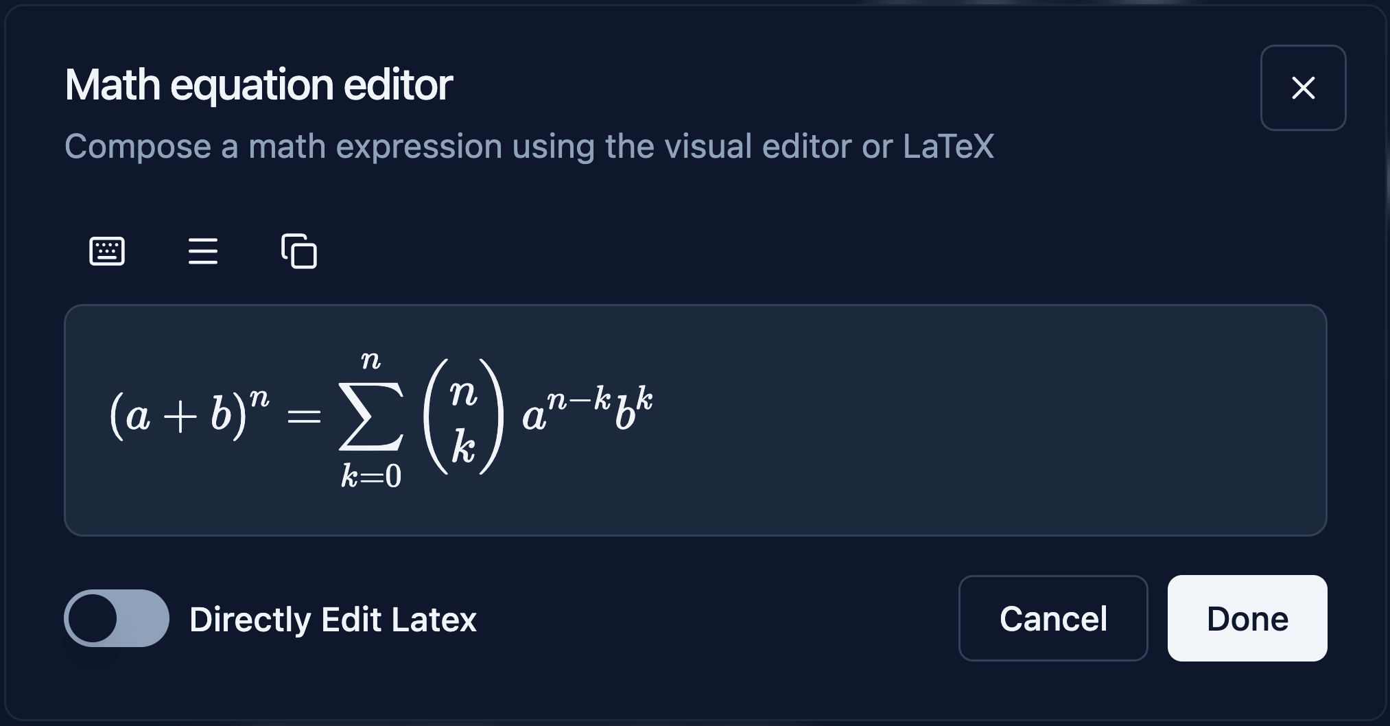 Math Equation Editor