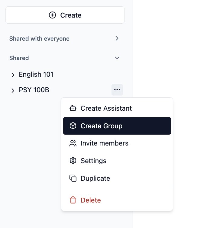 Creating a nested group