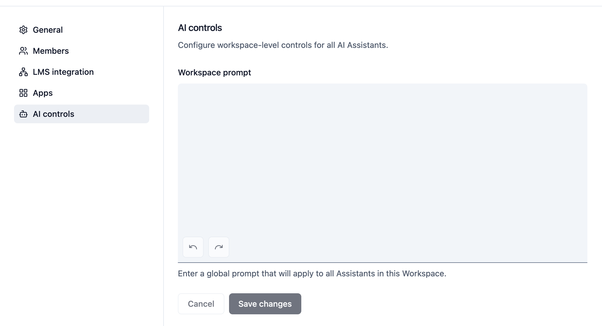 Workspace AI controls