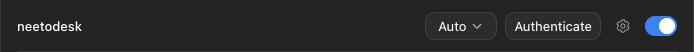 The neetodesk row in the MCPs list, with an Authenticate button