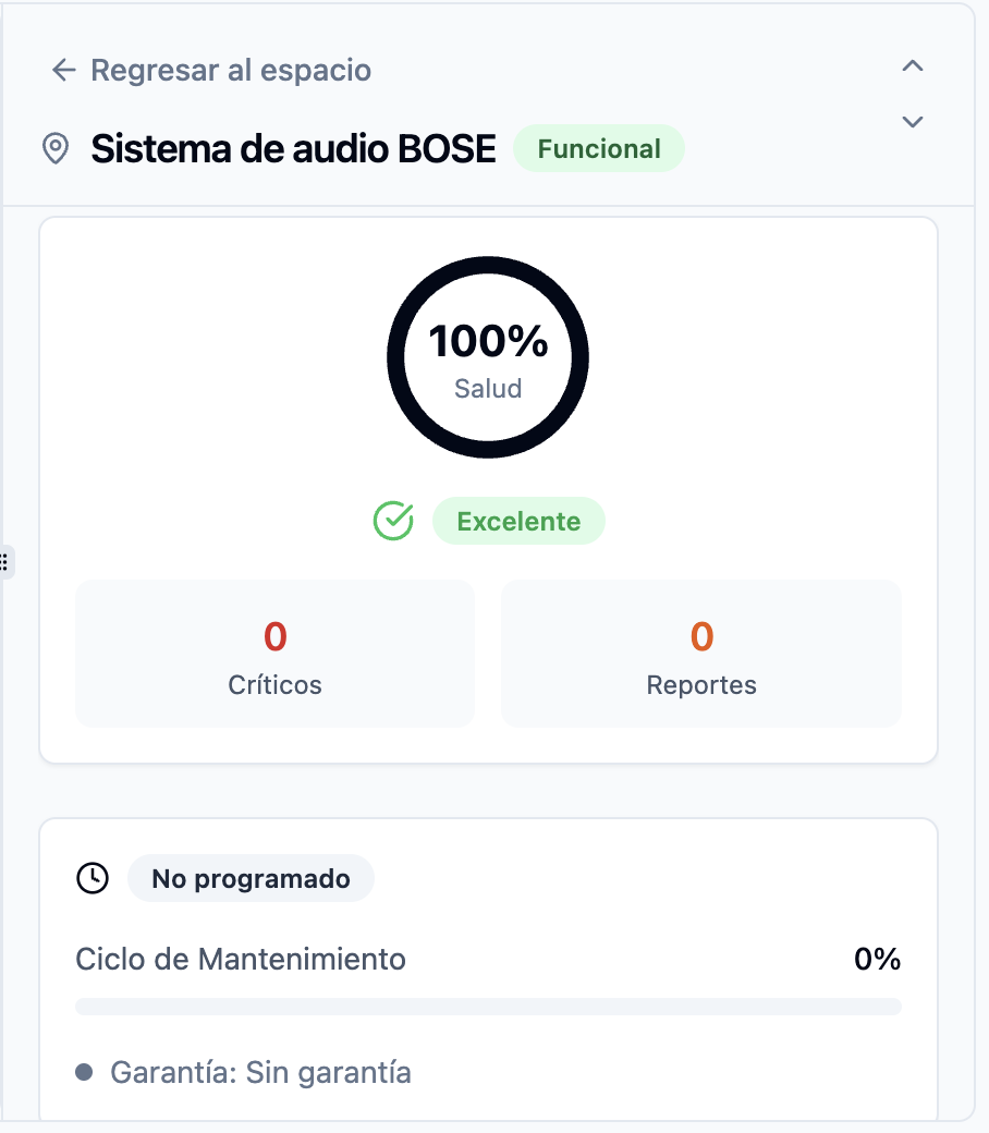 Foto de equipo en buen estado o bitácora de mantenimiento preventivo