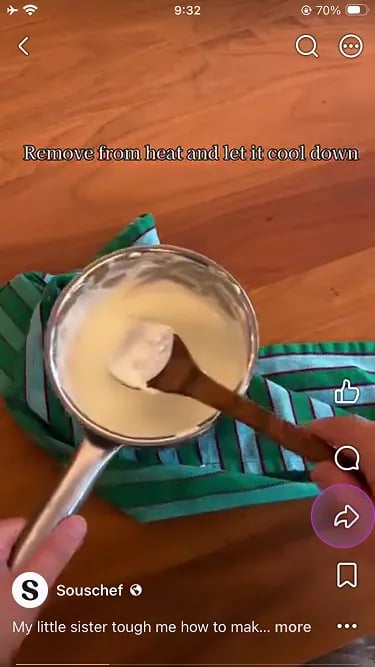 Facebook reel with the Share button highlighted