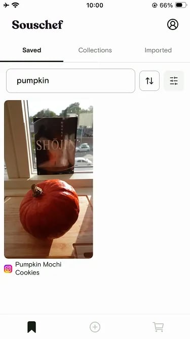Saved recipes search results for pumpkin showing Pumpkin Mochi Cookies