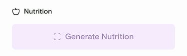 Generate Nutrition button on a recipe with no nutrition data yet