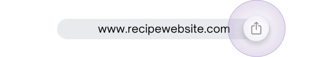 Safari address bar with the Share button highlighted