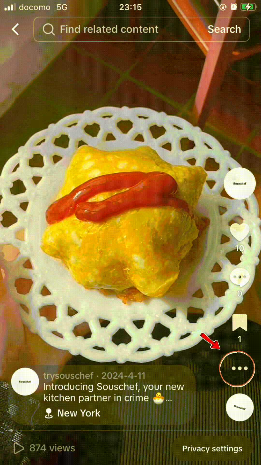 TikTok recipe post with the Send to button highlighted