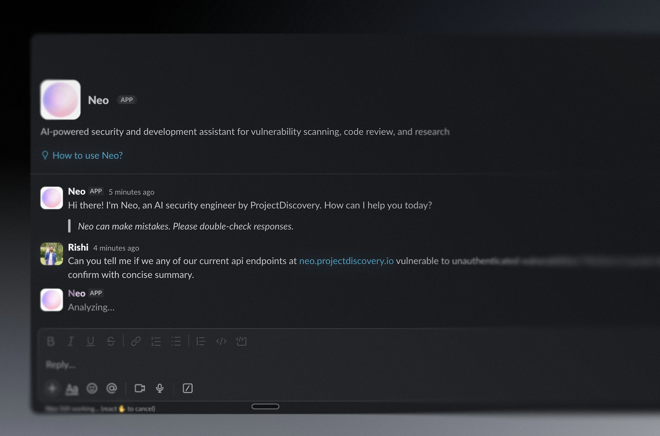 Neo Slack integration