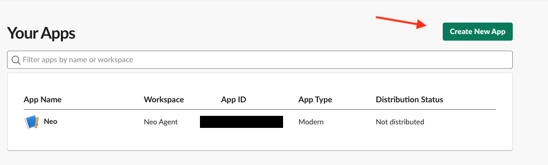 Create a new Slack app