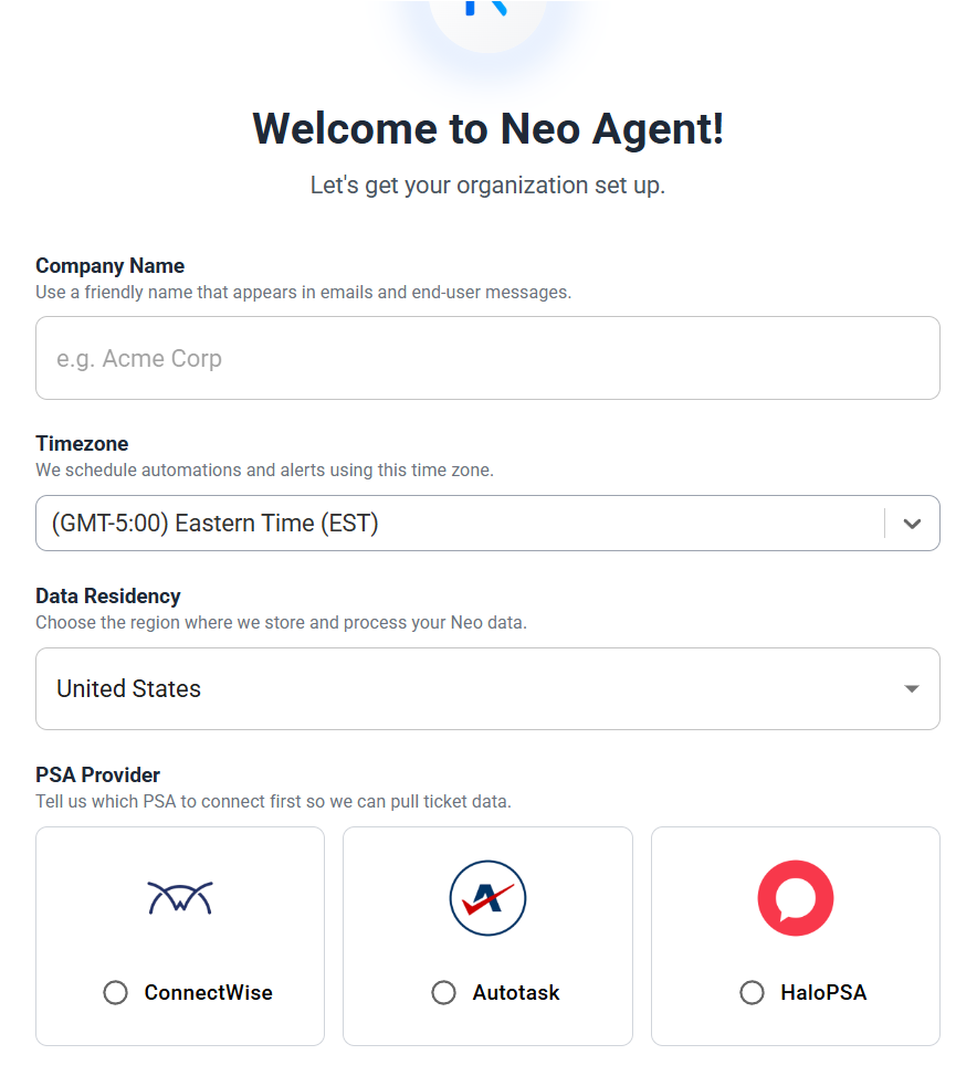 Starting a Trial - Neo Agent