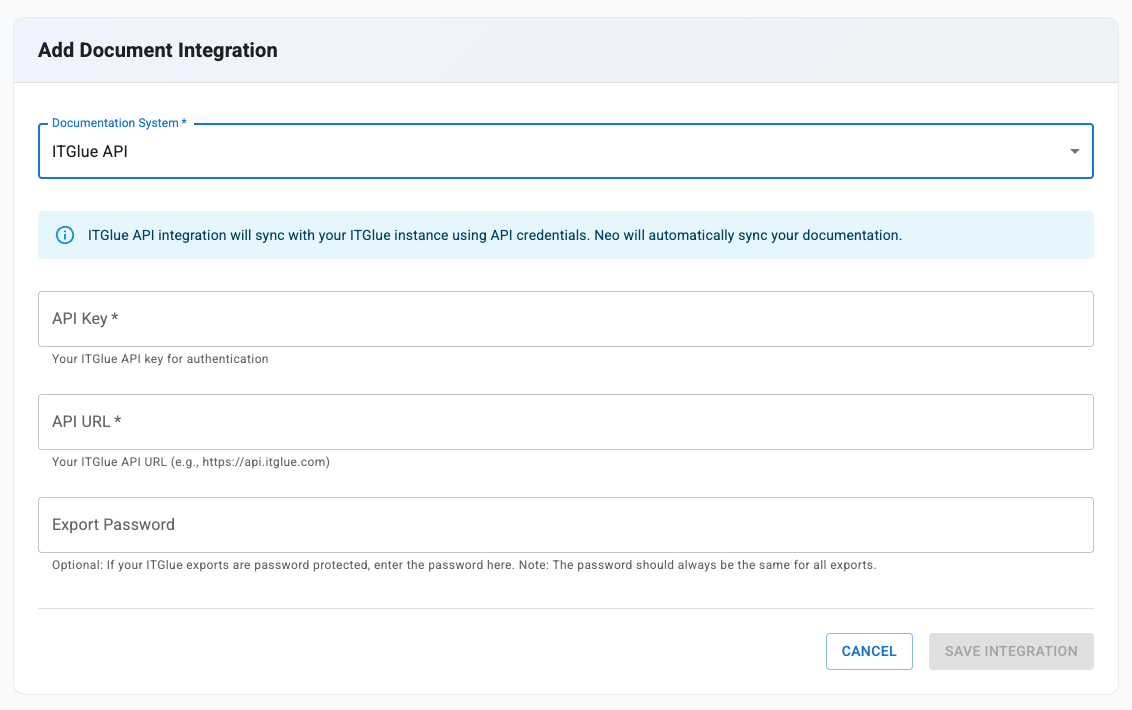 ITGlue API onboarding form