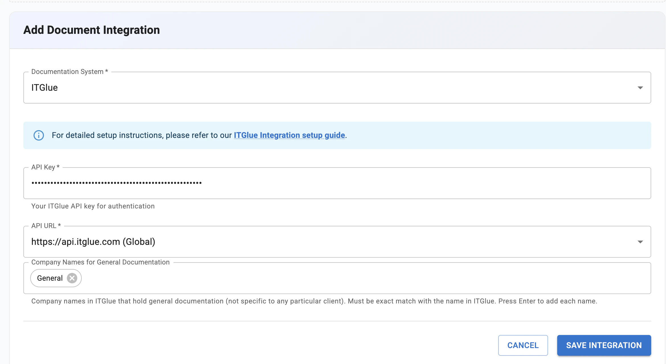 ITGlue API onboarding form