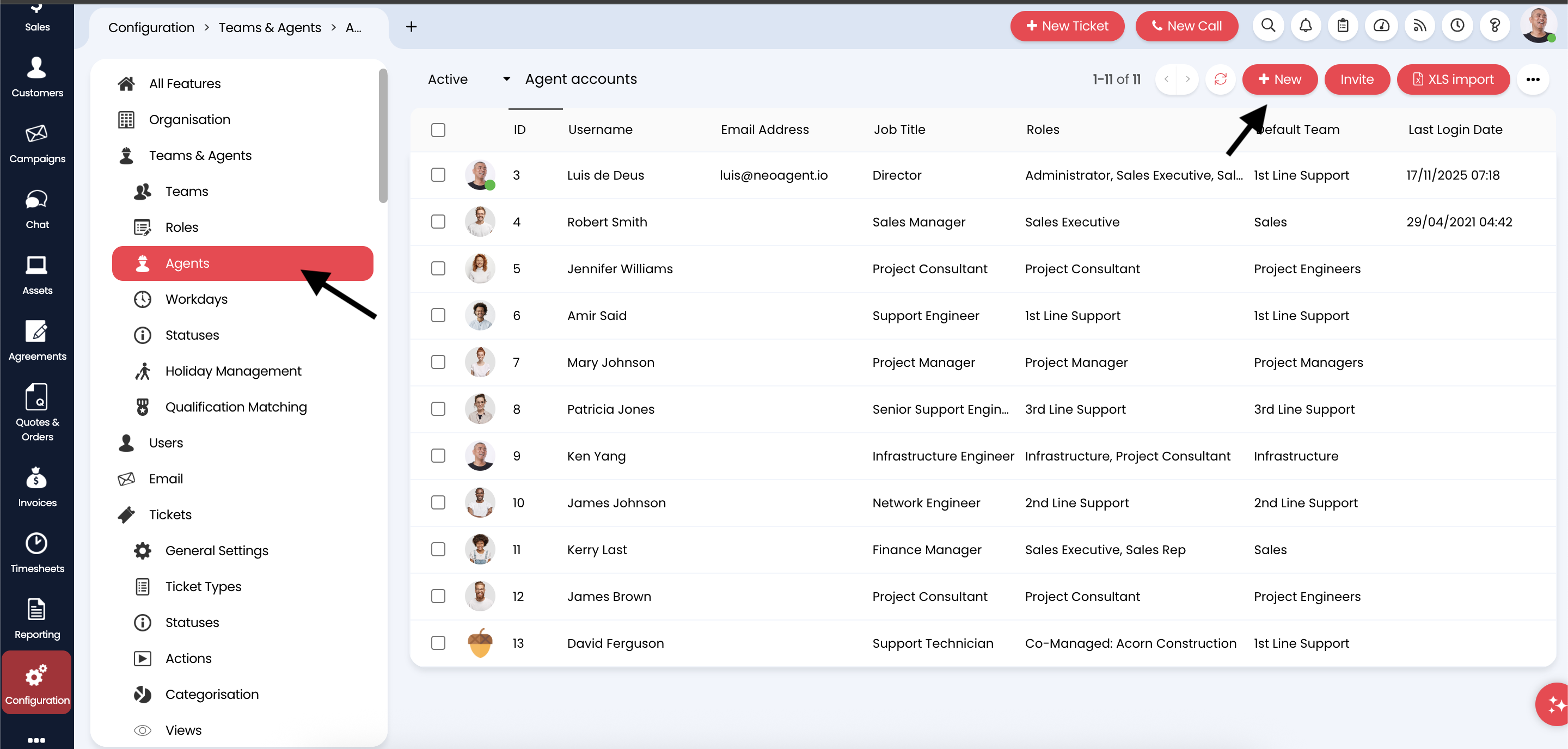 HaloPSA Agents management page
