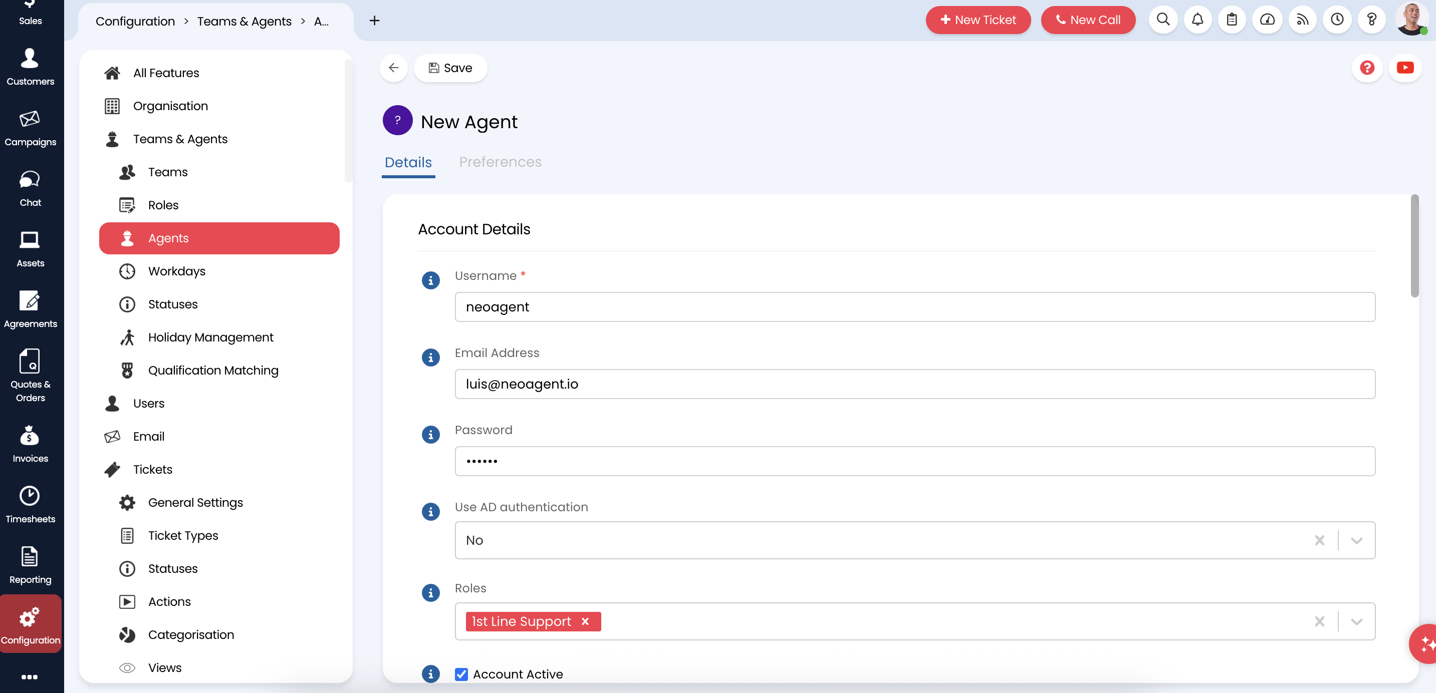 Start creating a new agent